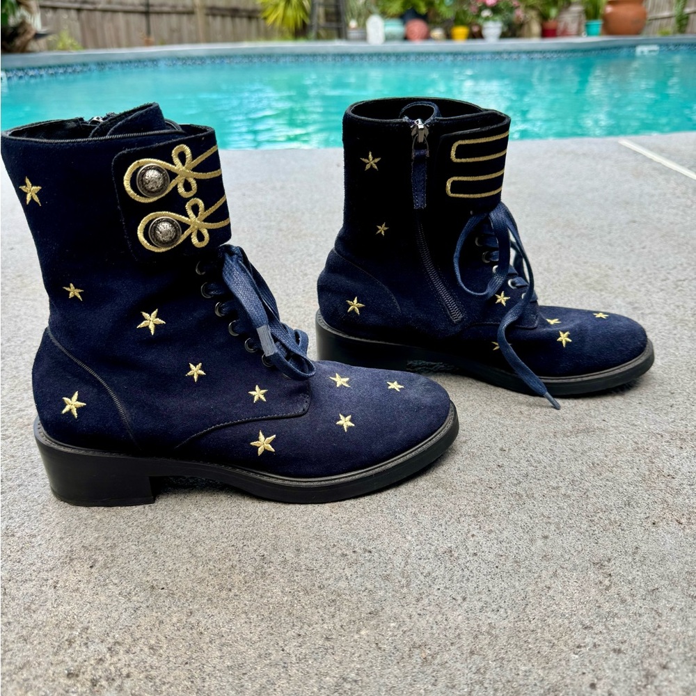 Lola Cruz Blue Suede Boots
